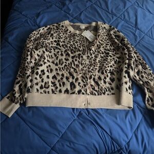 a new day Tan and Black Animal Print Cardigan
